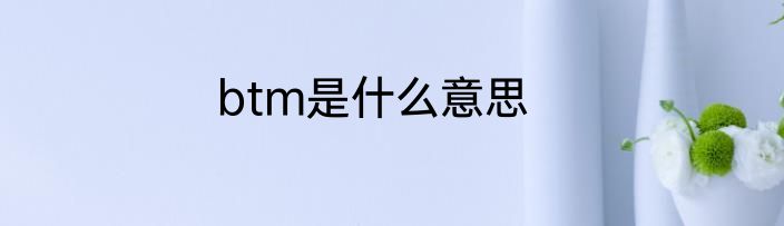 btm是什么意思