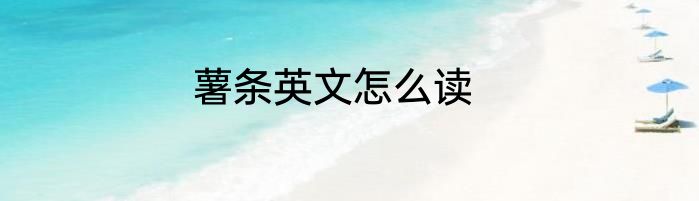 薯条英文怎么读