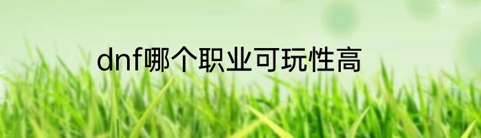 dnf哪个职业可玩性高