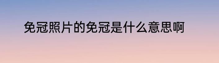 免冠照片的免冠是什么意思啊