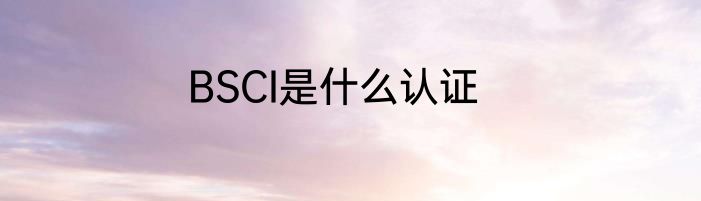 BSCI是什么认证