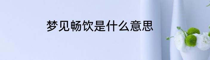 梦见畅饮是什么意思