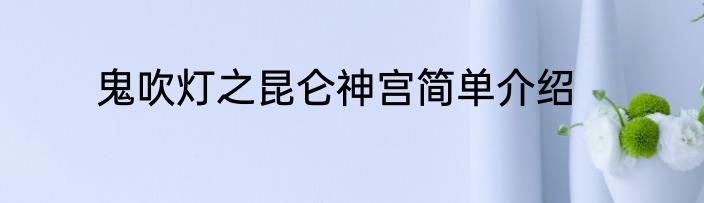 鬼吹灯之昆仑神宫简单介绍