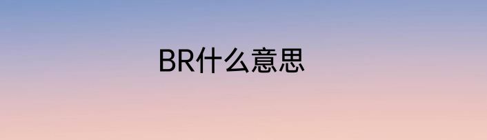 BR什么意思