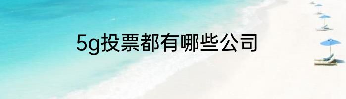 5g投票都有哪些公司