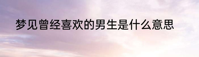 梦见曾经喜欢的男生是什么意思