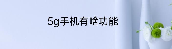 5g手机有啥功能