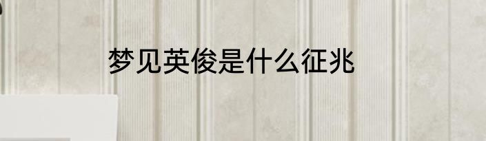 梦见英俊是什么征兆