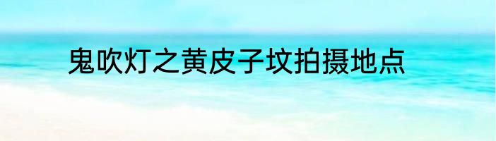 鬼吹灯之黄皮子坟拍摄地点