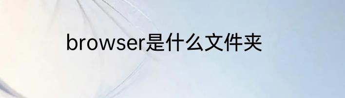 browser是什么文件夹
