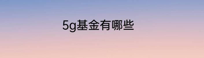 5g基金有哪些