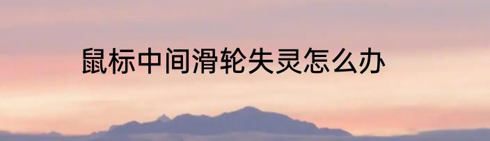鼠标中间滑轮失灵怎么办