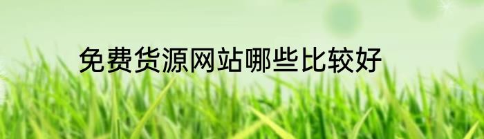 免费货源网站哪些比较好