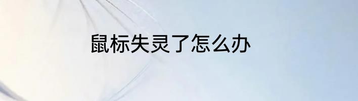 鼠标失灵了怎么办