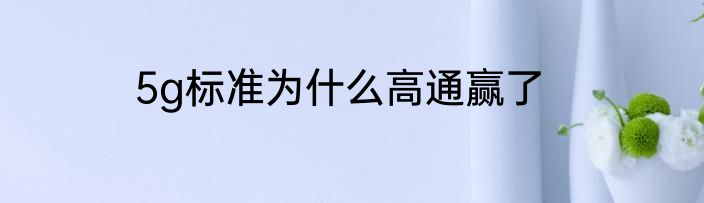 5g标准为什么高通赢了