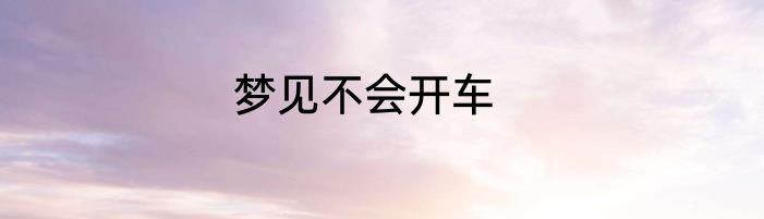 梦见不会开车