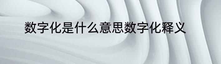 数字化是什么意思数字化释义