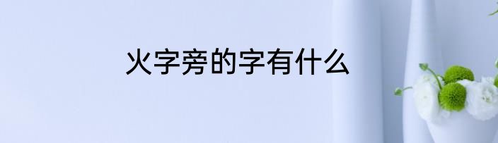 火字旁的字有什么