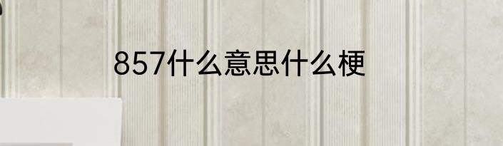 857什么意思什么梗