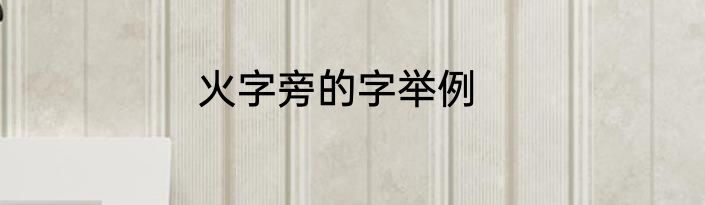 火字旁的字举例
