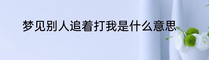 梦见别人追着打我是什么意思
