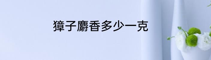 獐子麝香多少一克