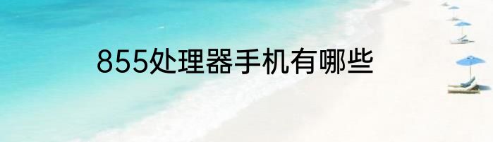 855处理器手机有哪些