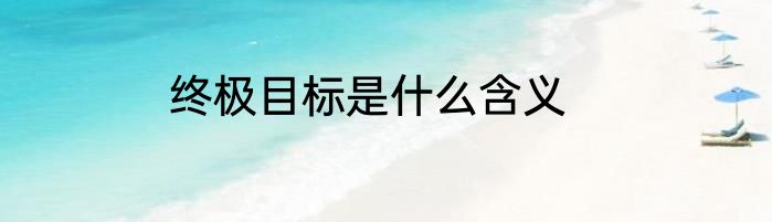终极目标是什么含义