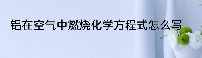 铝在空气中燃烧化学方程式怎么写