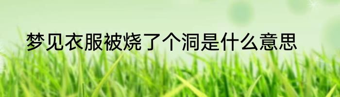 梦见衣服被烧了个洞是什么意思