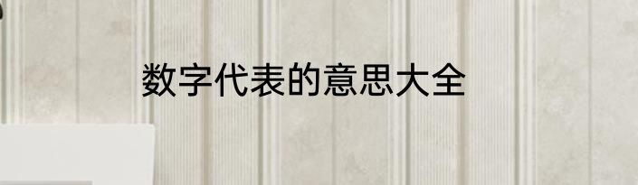 数字代表的意思大全