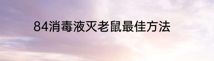 84消毒液灭老鼠最佳方法