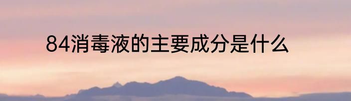 84消毒液的主要成分是什么