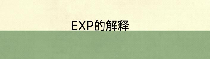 EXP的解释