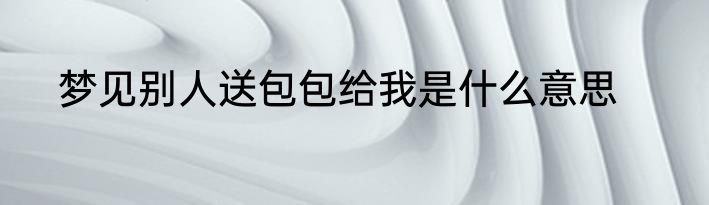 梦见别人送包包给我是什么意思