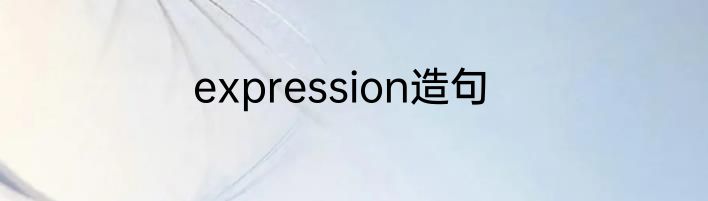 expression造句