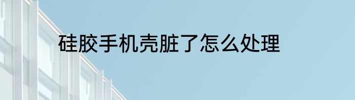 硅胶手机壳脏了怎么处理