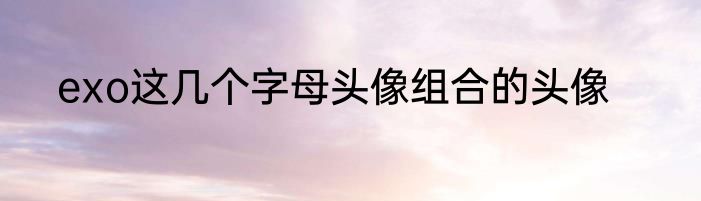 exo这几个字母头像组合的头像
