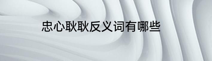 忠心耿耿反义词有哪些