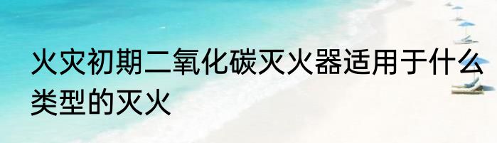 火灾初期二氧化碳灭火器适用于什么类型的灭火
