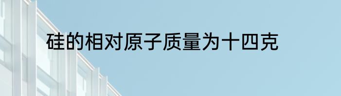硅的相对原子质量为十四克