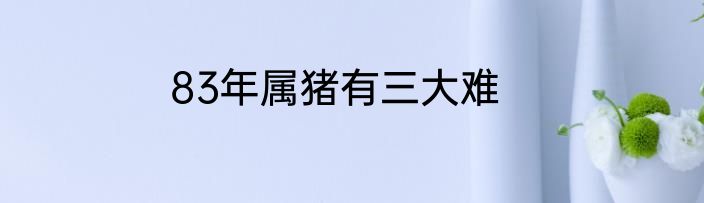 83年属猪有三大难