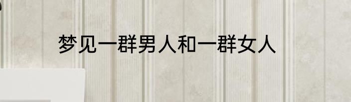 梦见一群男人和一群女人
