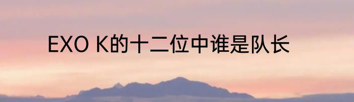 EXO K的十二位中谁是队长