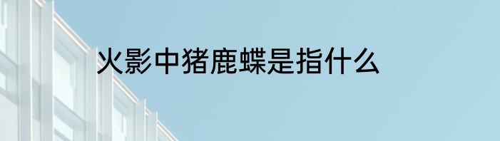 火影中猪鹿蝶是指什么