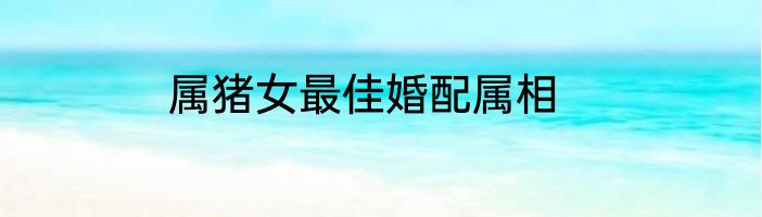 属猪女最佳婚配属相