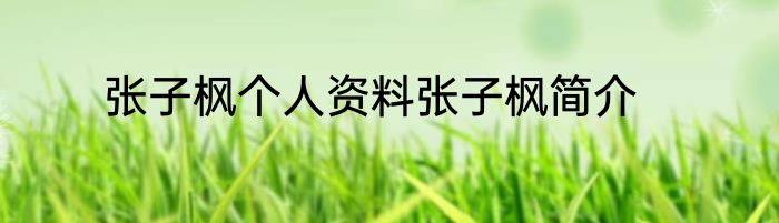 张子枫个人资料张子枫简介