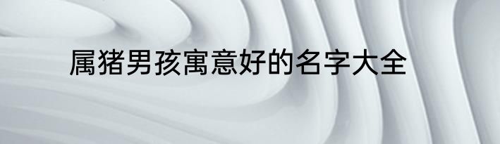 属猪男孩寓意好的名字大全