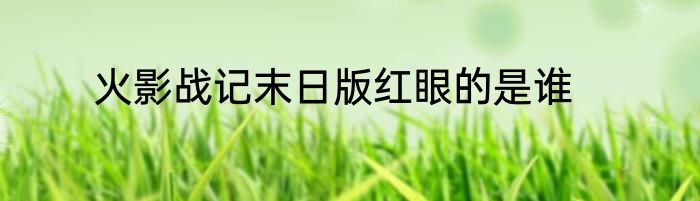 火影战记末日版红眼的是谁