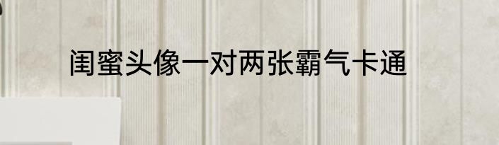 闺蜜头像一对两张霸气卡通